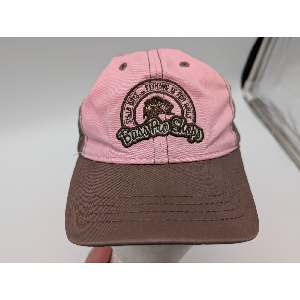 Bass Pro Shops Silly Boys Fishing Is For Girls Youth Hat Pink Brown Adjustable